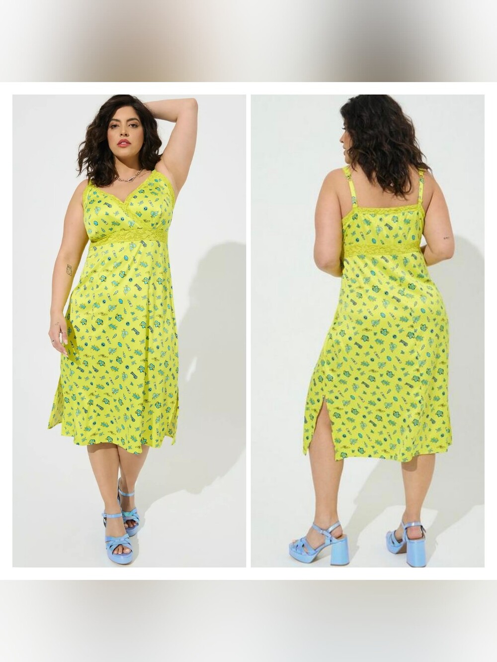 Torrid X Betsey Johnson Satin Lace Inset Midi Dress Size 1X